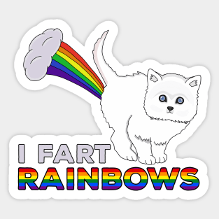 I Fart Rainbows - Funny Cat Fart Rainbow Sticker